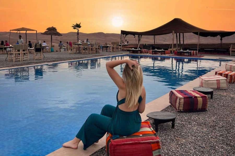 Marrakech: Dinner in Agafay Desert, Fire show & Camel Ride - Traditional music and a fire show after dark
