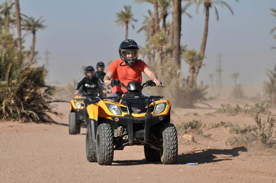 Marrakech:excursion quad in Oasis palm & jbilat desert,tea - Pickup From Central Marrakech and the Medina