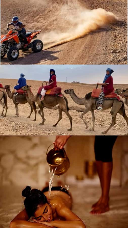 Marrakech: Full-Day Camel Ride, Quad Bike, & Spa Tour - Camel riding through the Agafay Desert