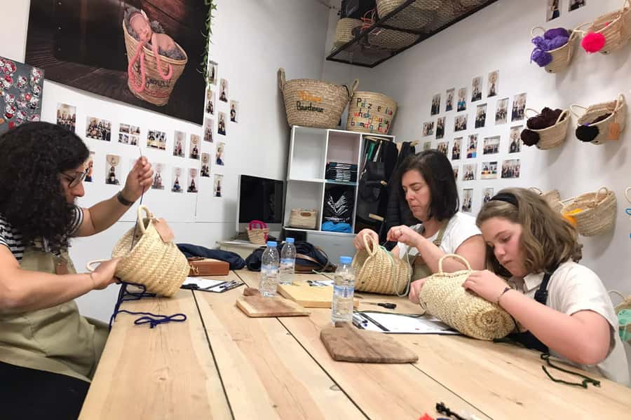 Marrakech Medina Basket Embroidery Workshop - Photographing the finished creation