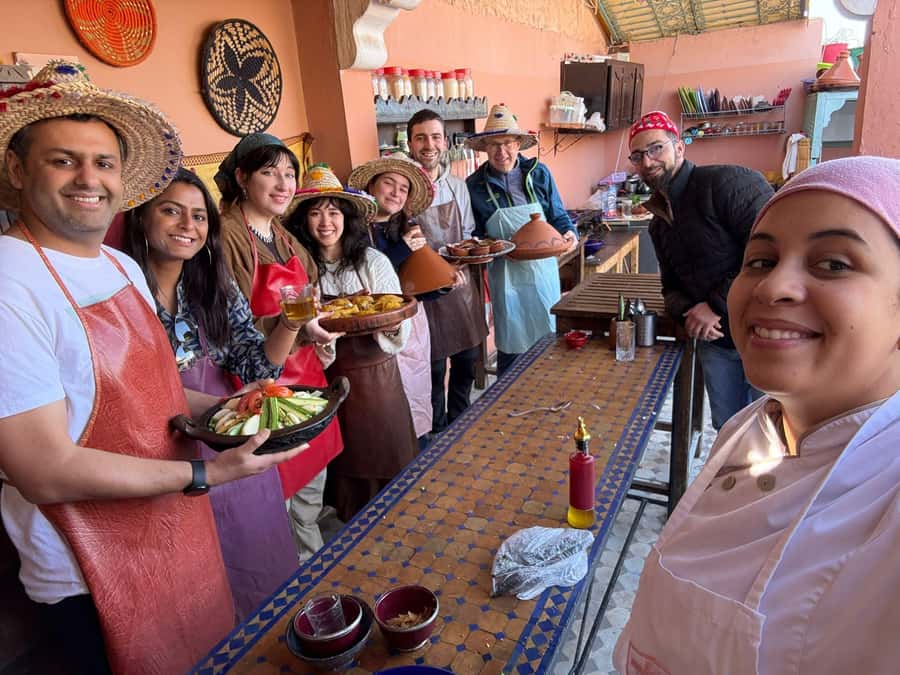 Marrakech: Moroccan Cooking Class with a Local Family - Preparing salads, briwat, and the main dish