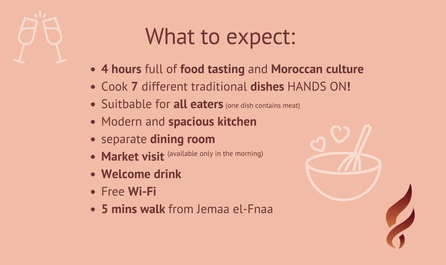 Marrakech: Moroccan Cooking Class with Market Visit and Meal - Preparing tajines, salads, and dessert