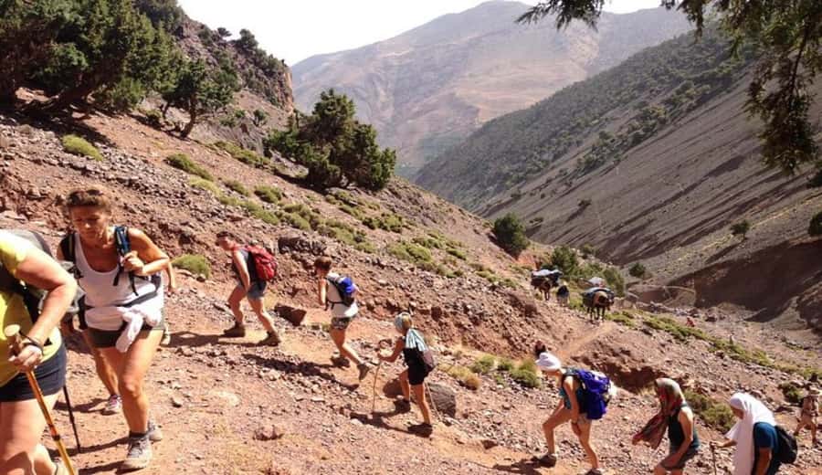 Marrakech: Ourika Valley waterfalls with guide& Berber lunch - The climb to the Setti Fatma waterfalls