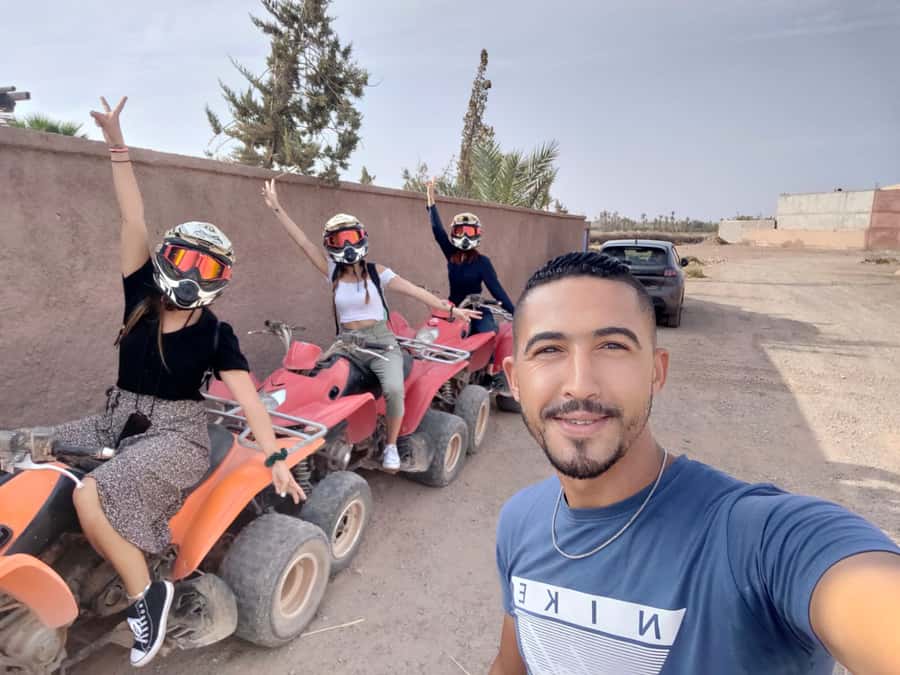 Marrakech: Palmeraie Quad Bike & Traditional Moroccan Spa - Getting ready for the quad ride