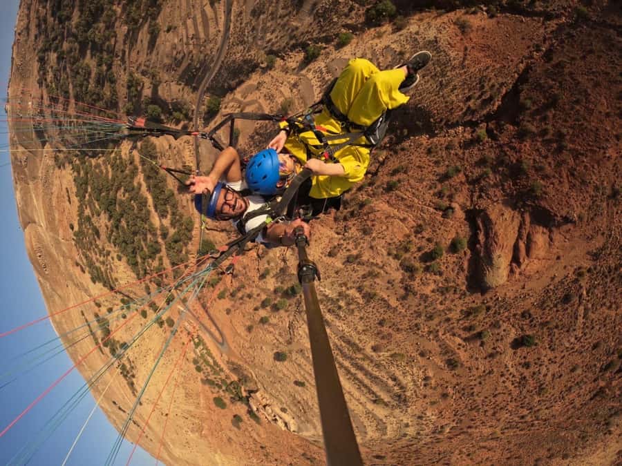 Marrakech: Paragliding over Agafay Desert & Atlas Mnt Views - Getting ready for takeoff above 1,000 meters