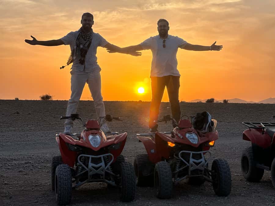 Marrakech: quad Adventure at the Dunes of the palmery desert - Getting ready for the quad ride