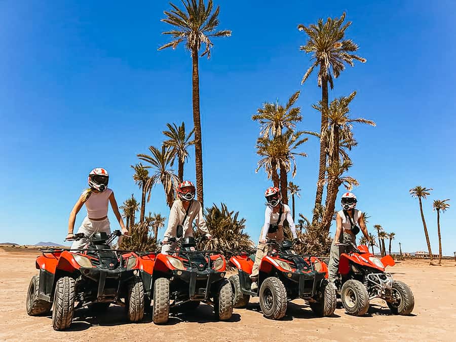 Marrakech: Quad Bike Tour to Palm Oasis and Jbilat Desert - Getting ready: helmet, goggles, and a quick lesson