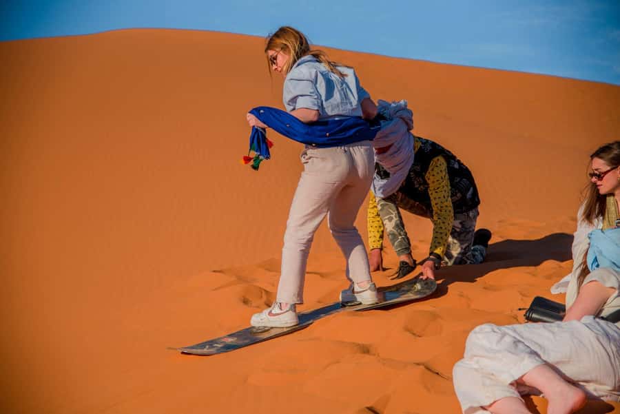Marrakech to Fes: 3-Day Merzouga Desert Camel & Sandboarding - Guides, vehicles, and group style