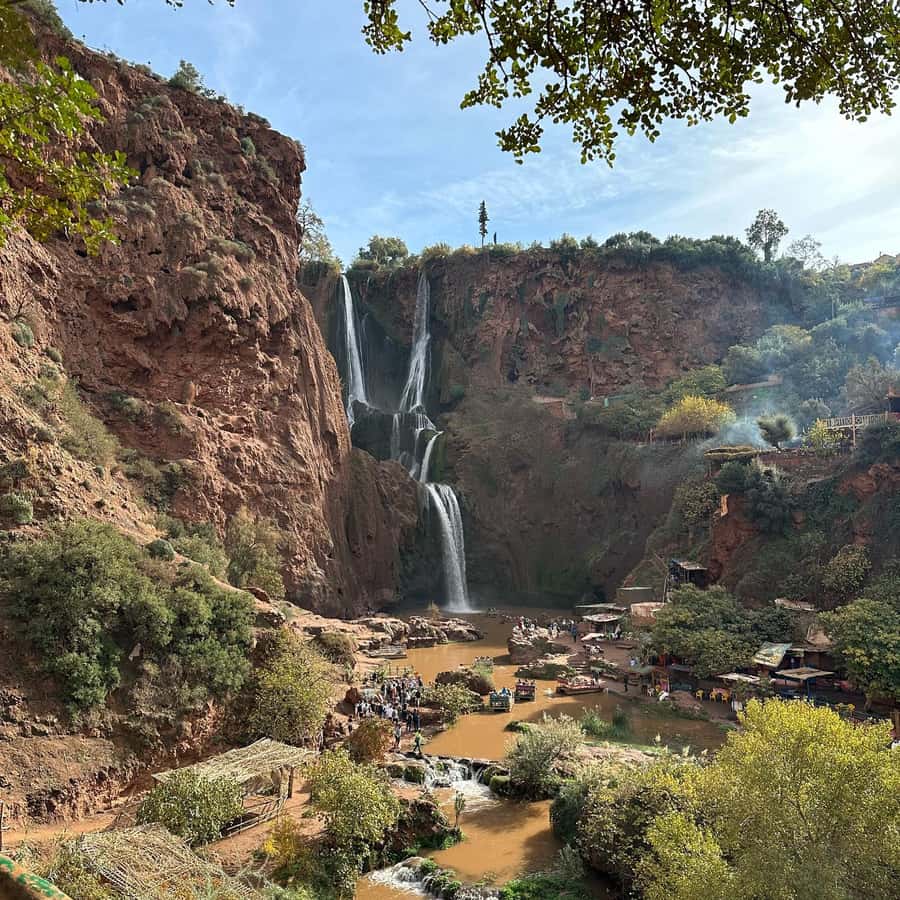 Marrakech to Ouzoud waterfalls day tour - Guide & boat ride - Reaching Ouzoud’s 110-meter cascades