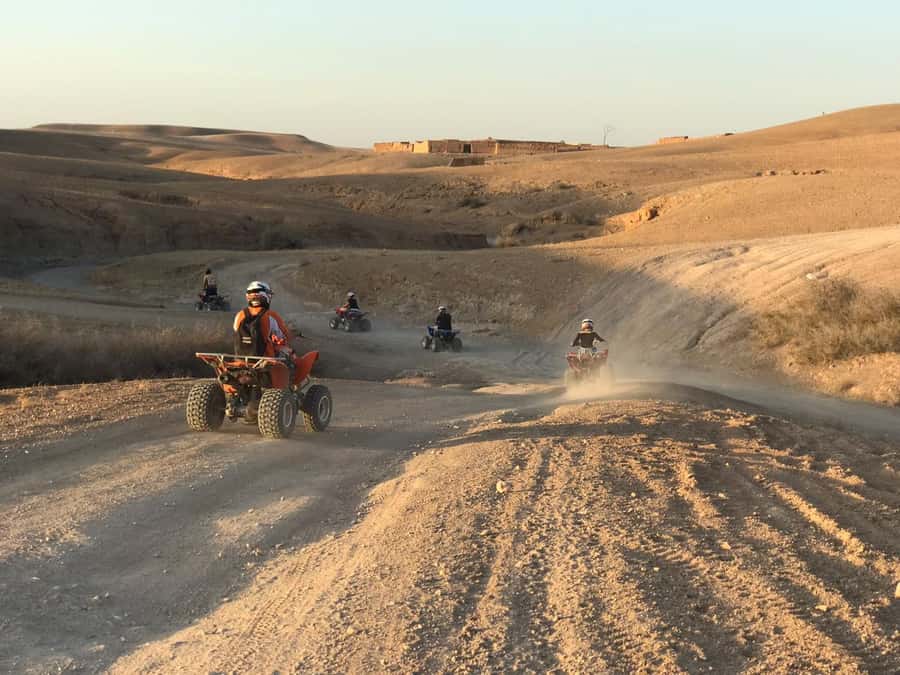 Marrakesh: Agafay Desert Quad & Camel Tour with Dinner - Sunset over Agafay’s bare hills