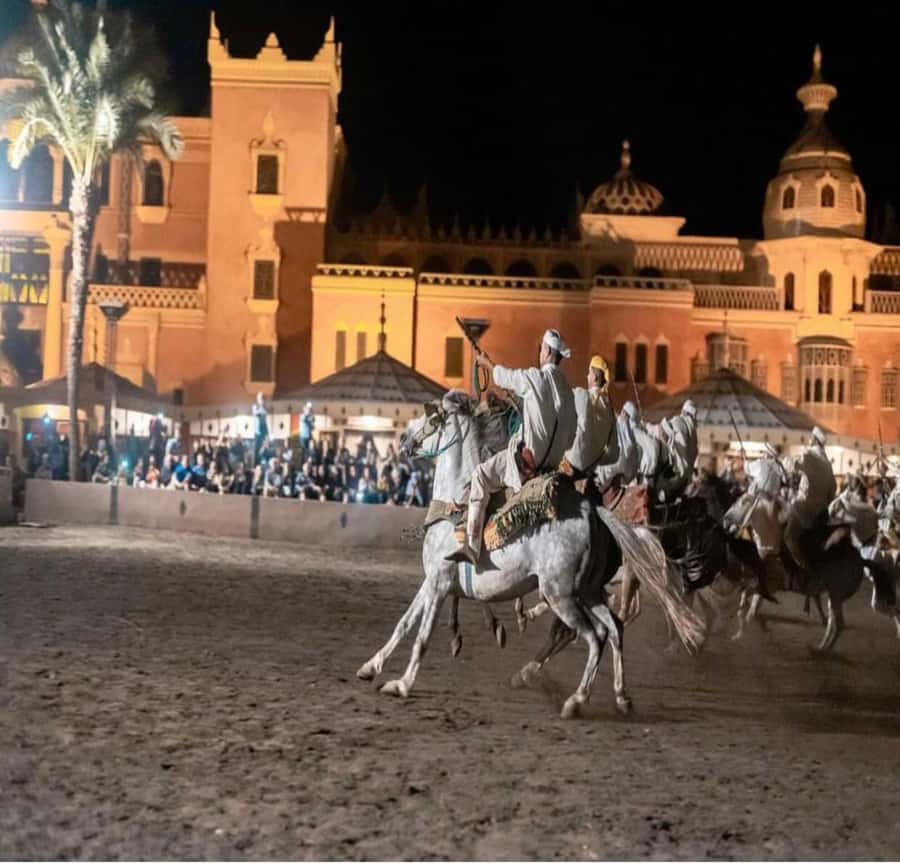 Marrakesh: Fantasia Show & Moroccan Dinner - Harira, méchoui, tagine, and mint tea