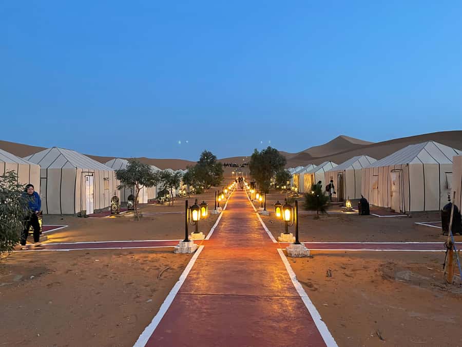 Merzouga: 1-Night in the luxury camp. camel ride & Dinner - Dinner, tea, and music after dark