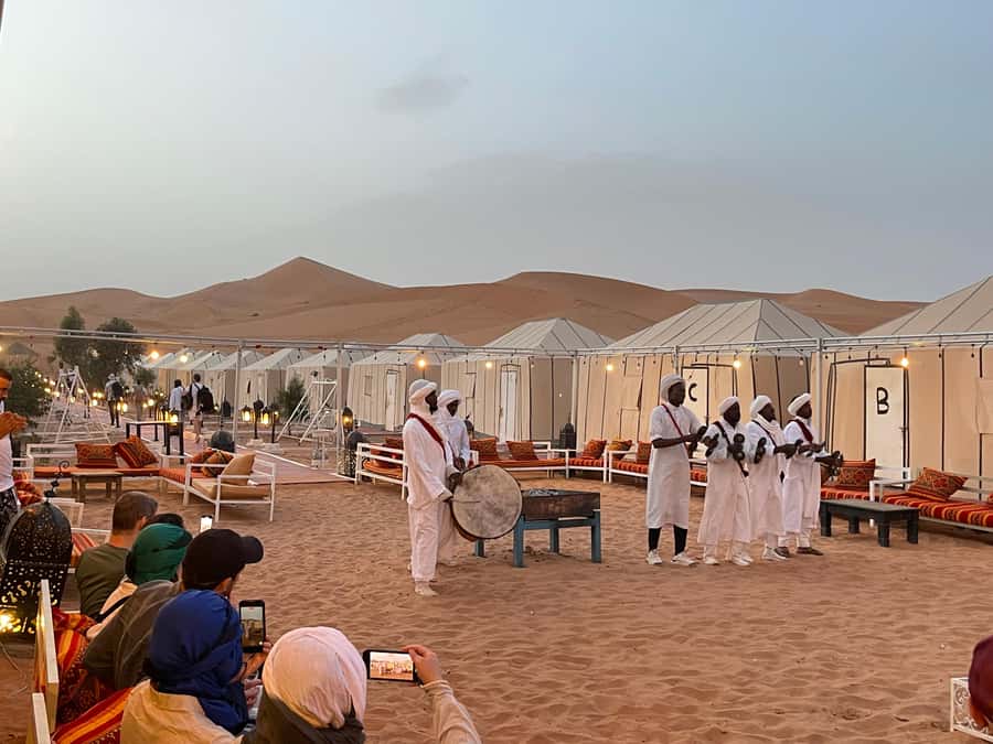 Merzouga: 1-Night in the luxury camp. camel ride & Dinner - Sunrise, breakfast, and the ride back