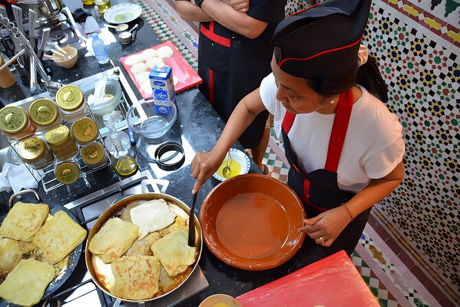 Moroccan Cooking Workshop in fez Medina - Eating what you prepared with mint tea