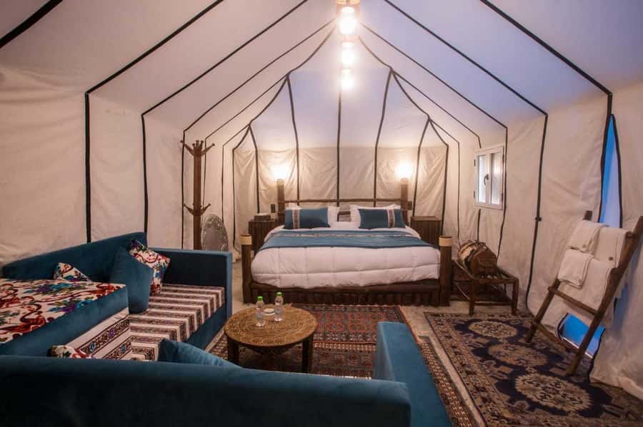 Overnight in Luxury Tent in Desert Camp Erg Chebbi Merzouga - The camel ride at sunset