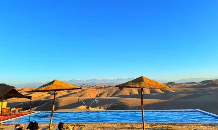 Quad bike and Lunch & Pool in Desert Marrakech Agafay - Returning to camp for Moroccan lunch