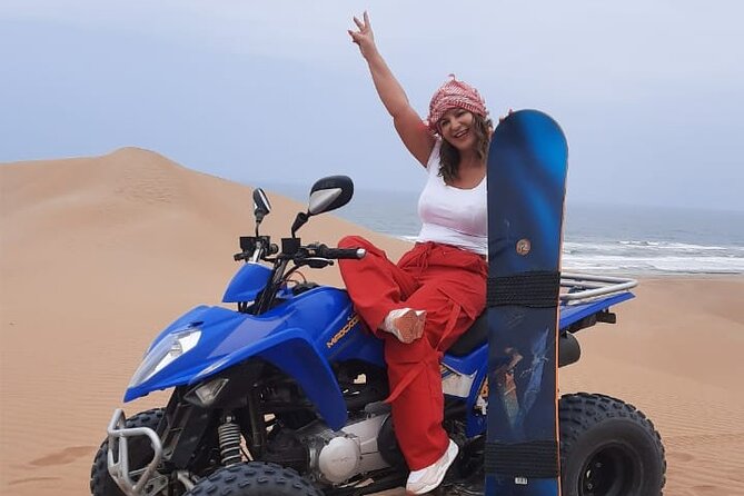 Quad Bike and Sandboarding on Sand Dunes Wild Beach - From Agadir roads to open desert