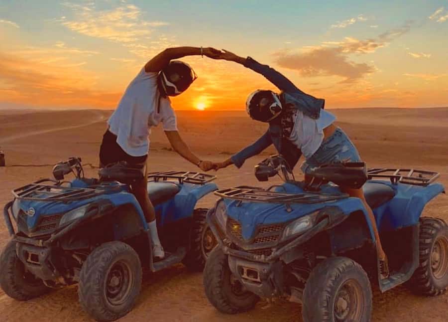 Quad biking in Agafay Desert with lunch & Camel Ride & pool - One hour across Agafay’s open tracks