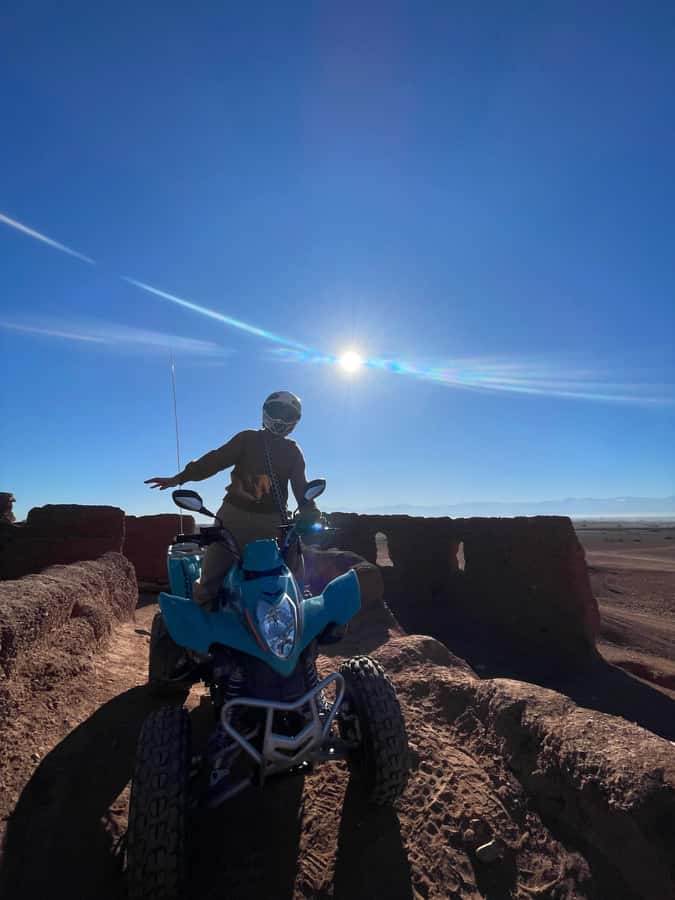 Quad biking in Marrakech's desert palm grove - The photo stop and mint tea break