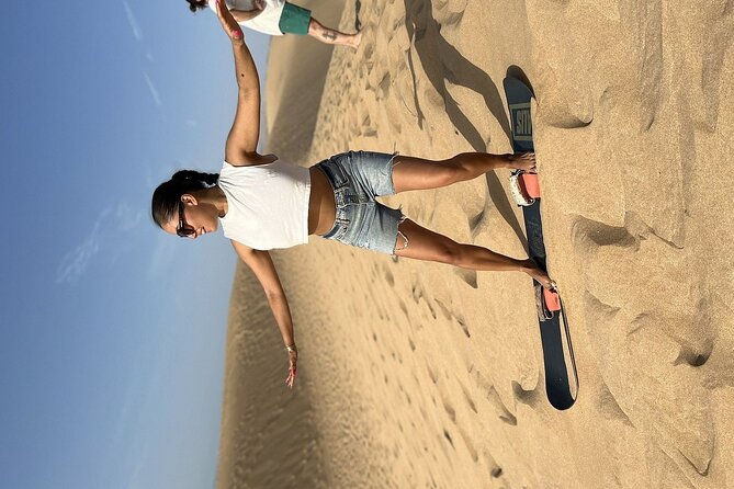 Sandboarding with Panoramic Views of the ocean and Agadir Desert - Climbing the Dunes Before Each Run