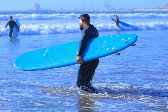 Surf lessons and guiding in Agadir - Learning to surf on Agadir Beach